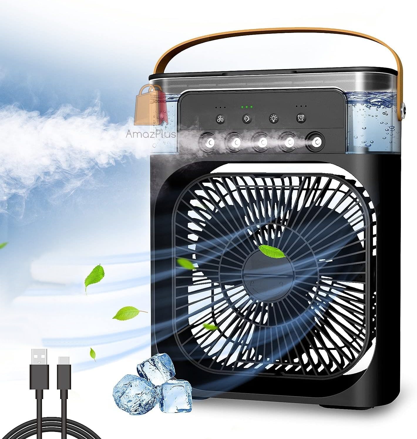 Portable Humidifier Air Cooler Fan Mini Cooler For Home With 3 Speed Mode, Mist Fan With Water Spray, 7 Color Led And Timer, Usb Personal Cooler Desk cooler fan for home (B0D88JSCW2) Amazon Price History, Amazon Price Tracker