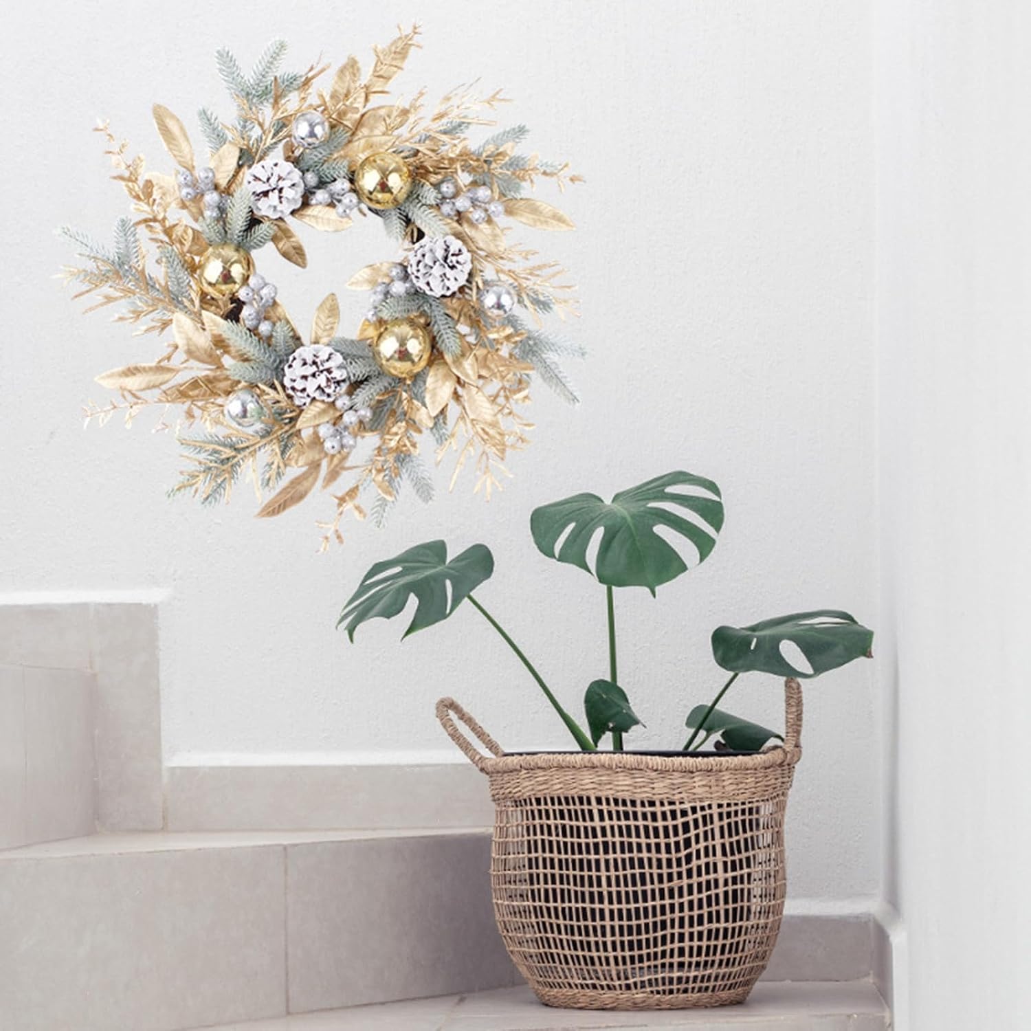 30 Ramas Decorativas De Otoño/Navidad Con Purpurina Dorada - Hojas Artificiales Para Centro De Mesa