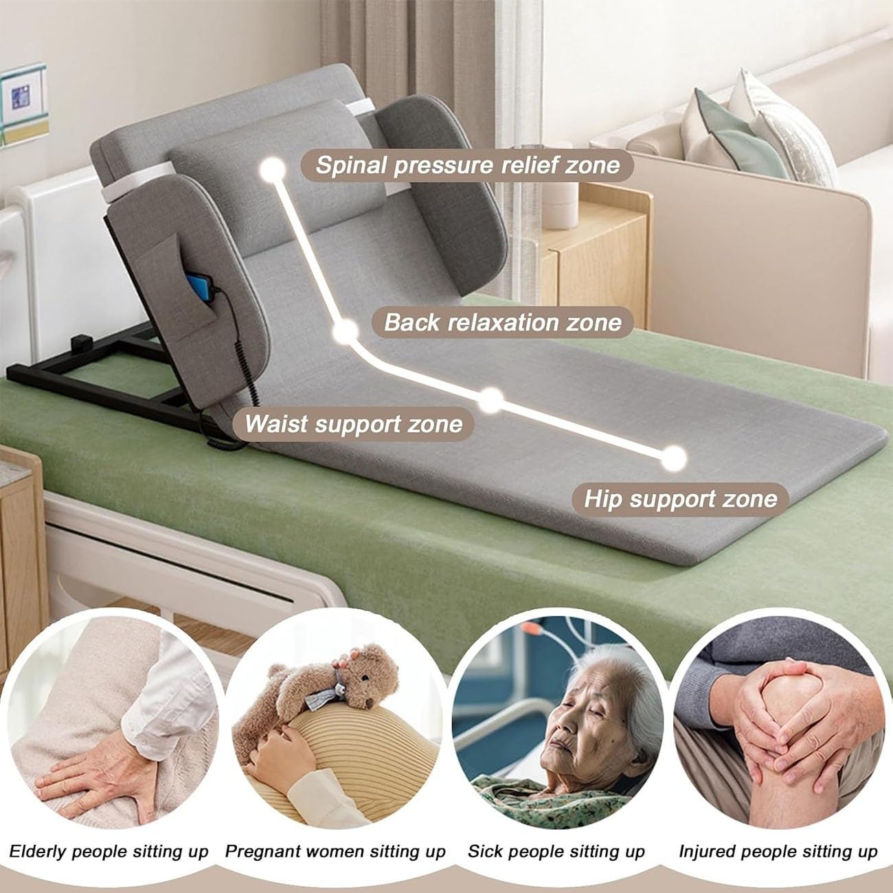Elevador De Cama Eléctrico para Ancianos,Respaldo De Cama Ajustable