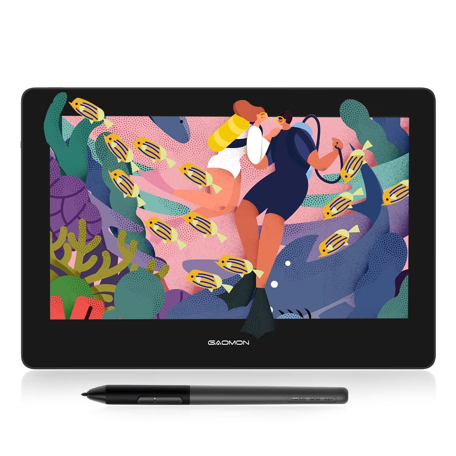 GAOMONPD1320 13.3 Inch Drawing Pen Display (Alice Blue) Full-Laminated Screen 86% NTSC with Headphone Jack Graphic Drawing Monitor for Digital Drawing Beginner & Professionals.