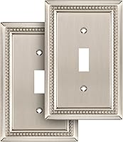 Vista 43 de Henne Bery Sunken Pearls - Placa de pared decorativa resistente para interruptor, cubierta para tomacorrientes (doble dúplex, níquel satinado)