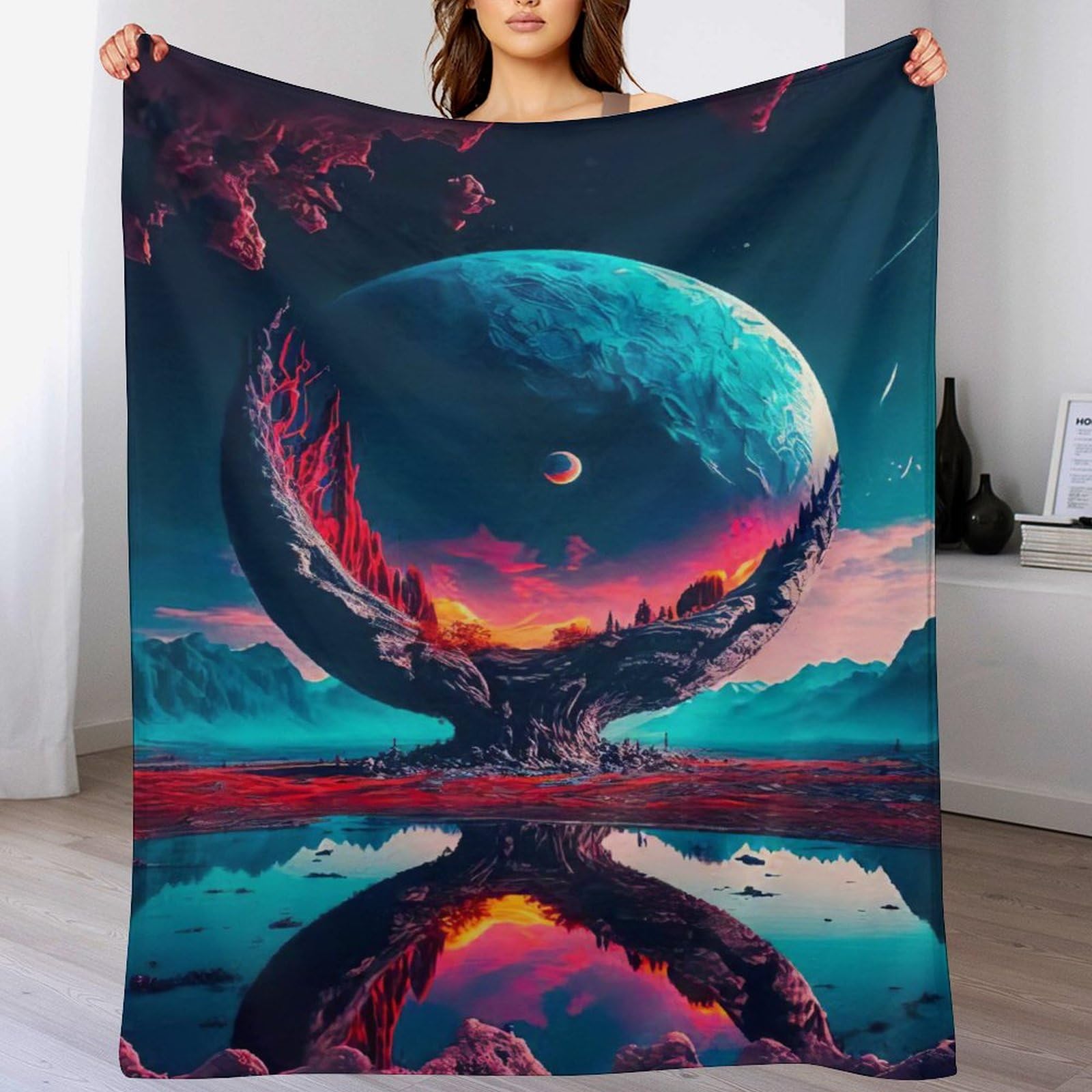 Manta de franela árbol de la vida suave manta de sofá cuatro estaciones 140x180cm