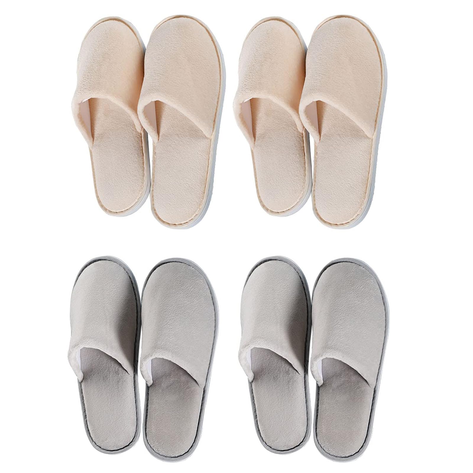 Spa Slippers Non Slip Disposable Slippers For Guest Washable Reusable Which Can Be Used As Women Men House Indoor Bathroom Bedroom Hotel（4Pairs, 45 EU
