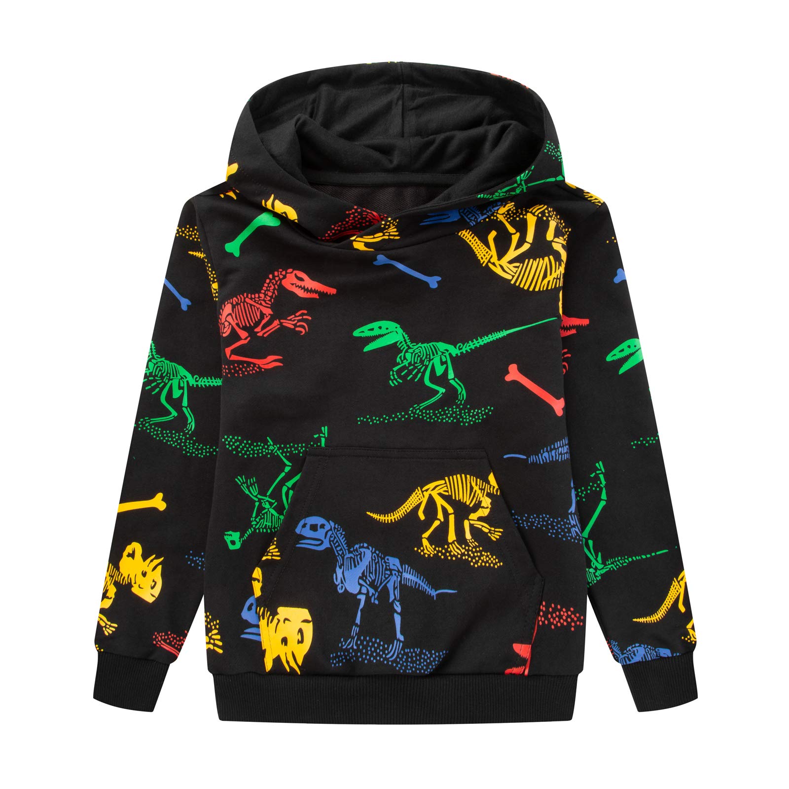 Pullover Hoodies for Teen Boys,Toddler Lightweight Sweatshirt,Kids Dinosaur Long Sleeve Sweat Shirt 4-12 Years