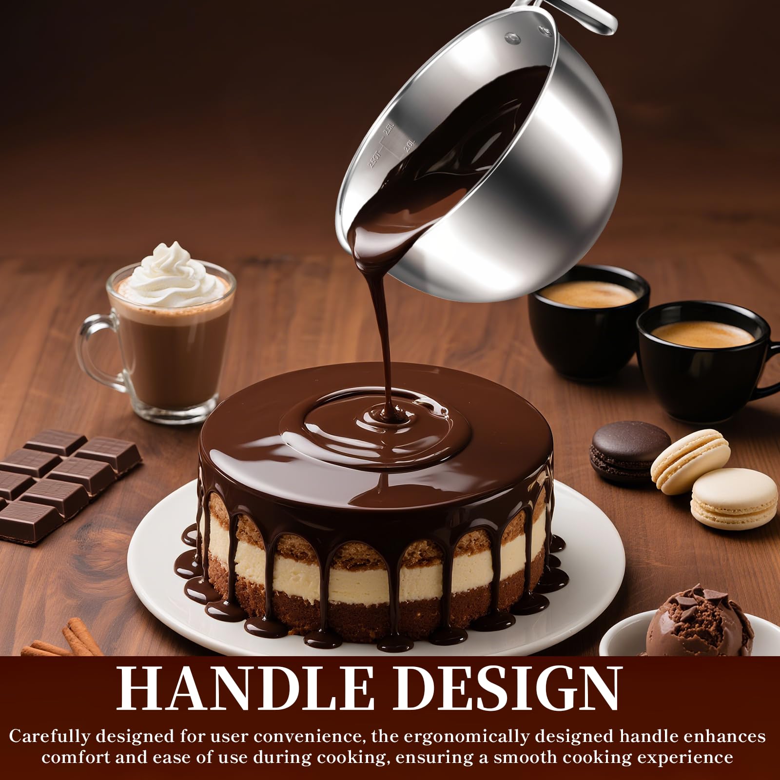 Stainless Steel Double Boiler with Spatula -6