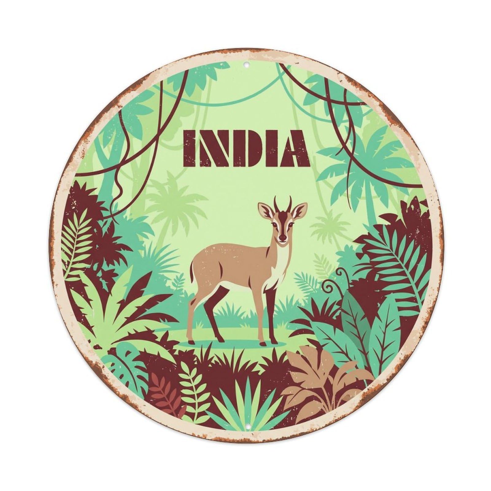 India Duiker Jungle Clearing Metal Tin Sign