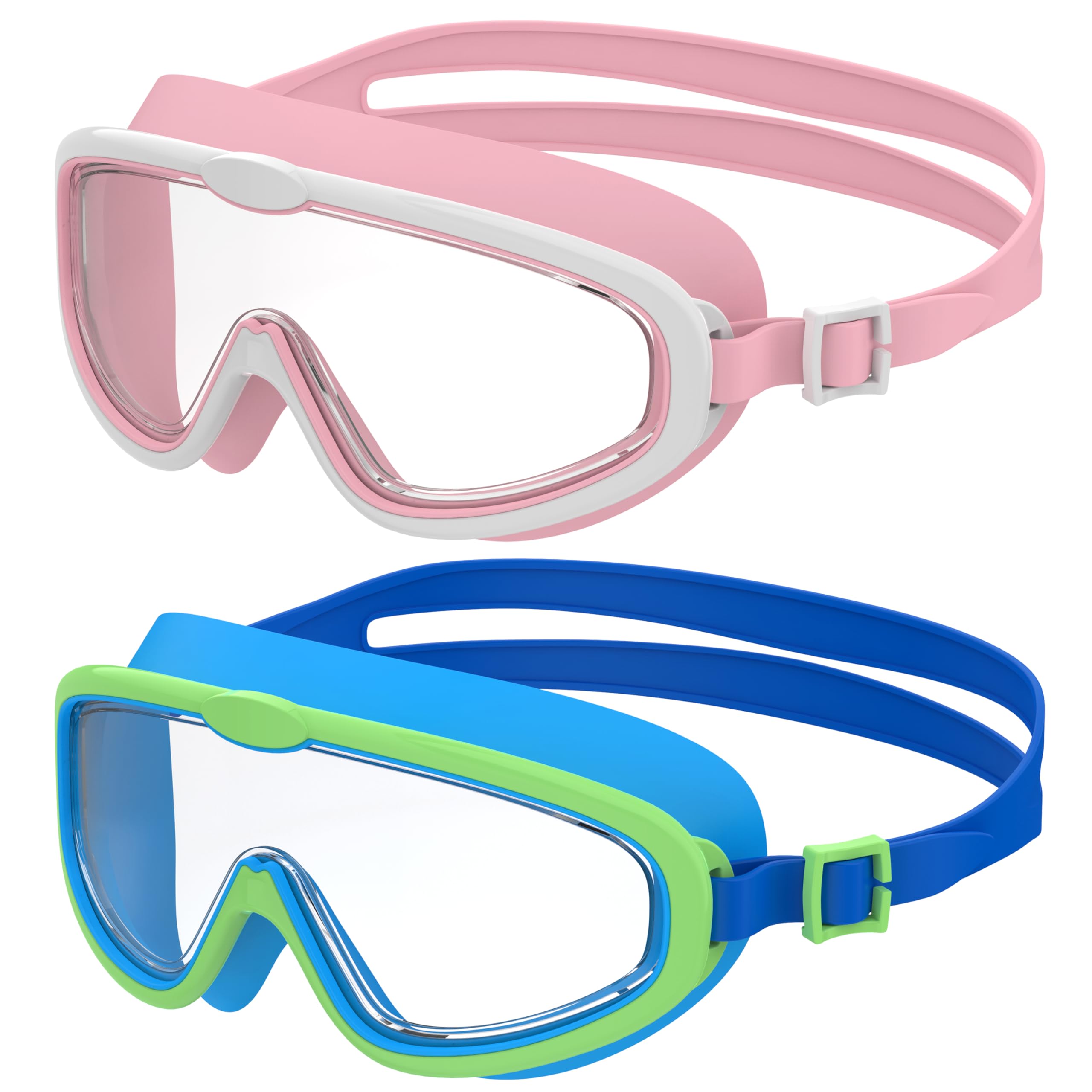 Seaflar 2Pcs Gafas de Natación Infantiles de Marco Grande, Visión Clara Antivaho, Protección UV, Ajuste Rápido, Aro de Silicona, Gafas Unisex para Niños y Adolescentes de 3 a 14 — view 9