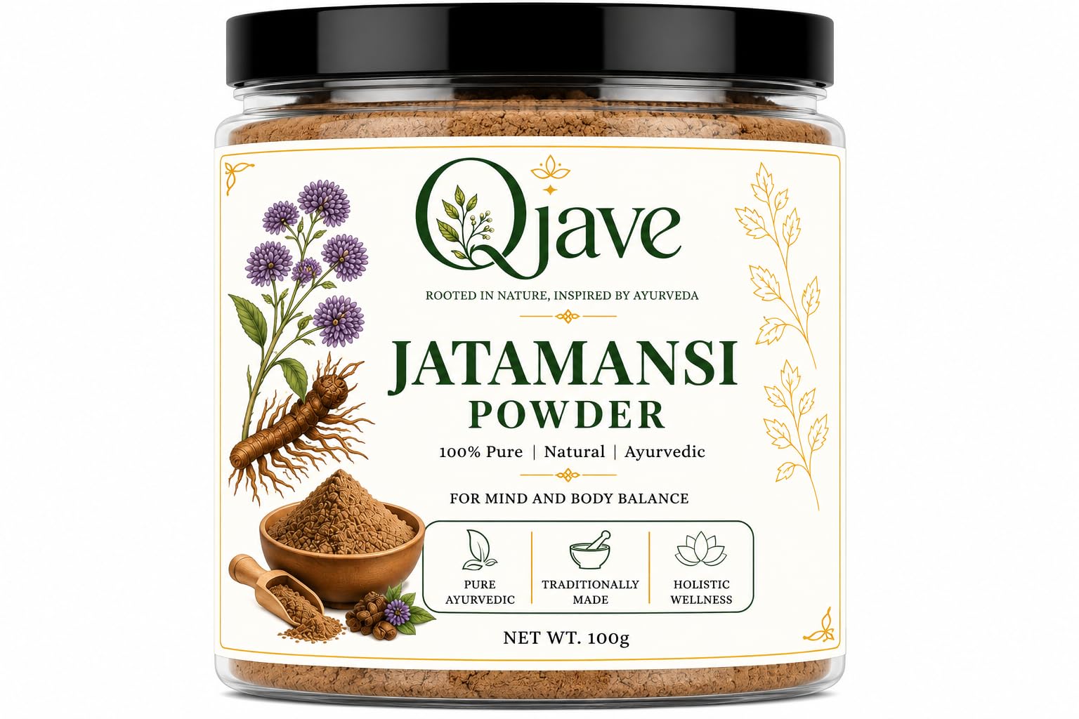 Natural Jatamansi Root Powder 100gm| For Strong, Shiny, and Silky Hair | for Dandruff & Split Ends Free Hair | Moisturizes Scalp-image-30