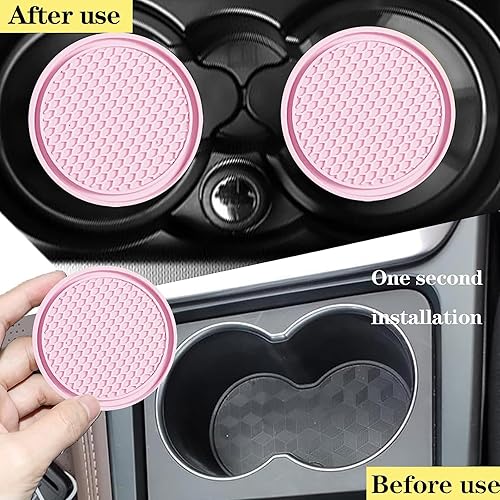 Miniatura 3 de gunhunt Posavasos Fijos Impermeables de Panal de Abeja de 4 Piezas para Té, Inserto Portavasos Antideslizante de PVC de 2.75 Pulgadas, Universal