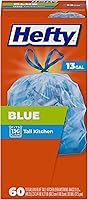 Vista 1 de Hefty Blue Trash Bags, Blue, 13 Gallon, 60 Count