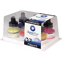 Daler-Rowney Aquafine Watercolor Ink 6-Color Intro Set - Versatile Liquid Watercolor Ink for Artists and Students - Use with Paint Brushes, Technical Pens, Airbrushes, and Paint Markers