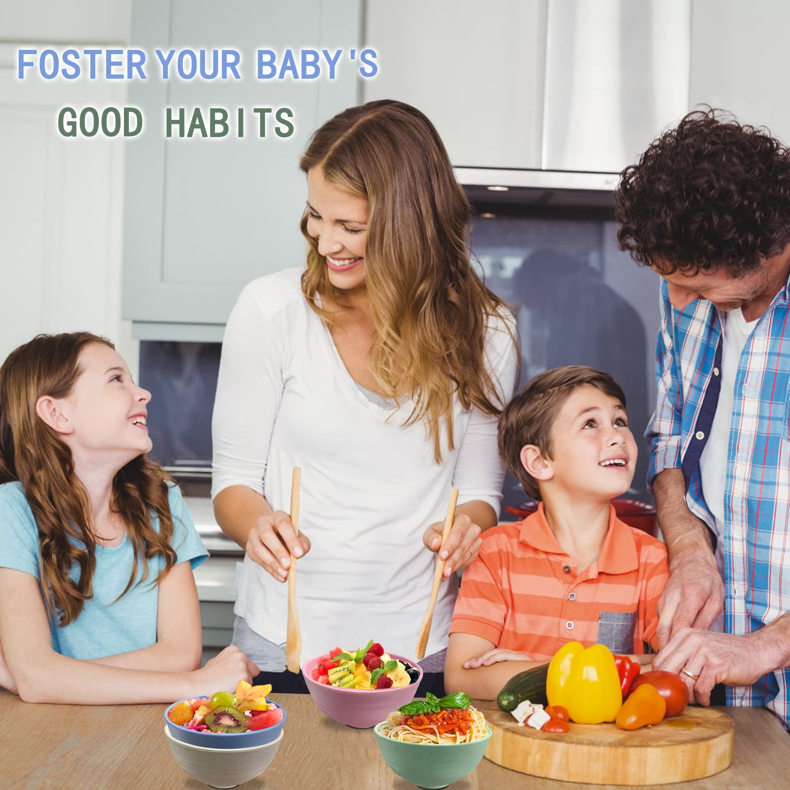 Lot De 4 Bols à Céréales En Plastique, 12oz Incassables Respectueux De