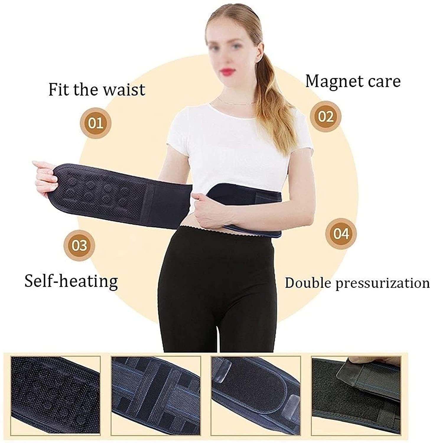 Cintura di Supporto Lombare autoriscaldante, Cintura Lombare Inferiore, Sollievo dal Dolore, ernia del Disco, scoliosi, Cintura di Compressione per Uomini e Donne, tutori per la Schiena