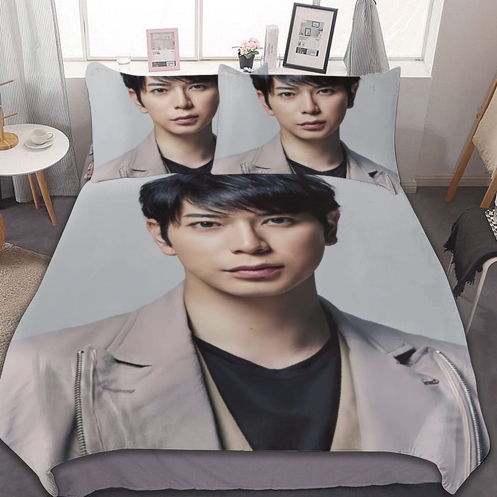 Amazon｜写真 松本 潤まつもとじゅん (2) 布団カバー 3点セット 寝具