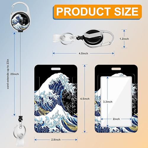 Miniatura 5 de Plifal Portatarjetas con carrete retráctil, diseño bohemio Abstaract de identificación de plantas, clip de identificación de plantas, clip de