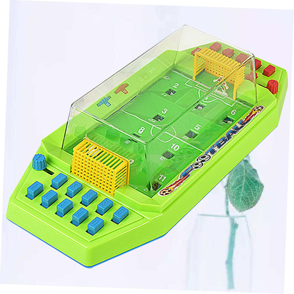 Gioco Calcio da Tavolo Mini da Scrivania Verde in Abs per Ragazzo Ragazza | Doppio Confronto, Formato Compatto, senza Batteria, Gioco Educativo Controllo Mano-occhio