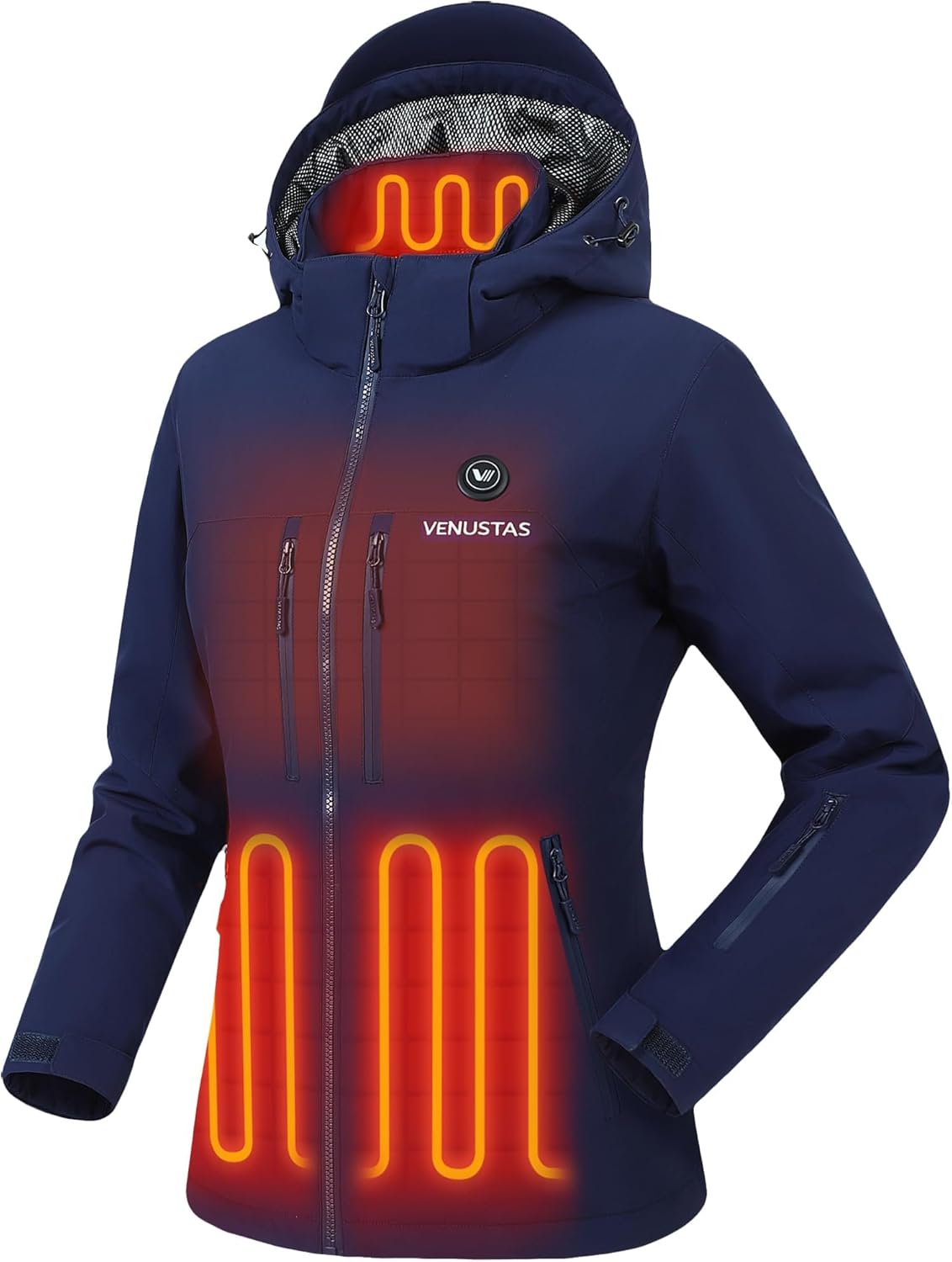 Venustas 12V Lightweight Heated Jacket for Women with Battery, Versatile Softshell Heated Coat, Slim Fit Heated Clothing