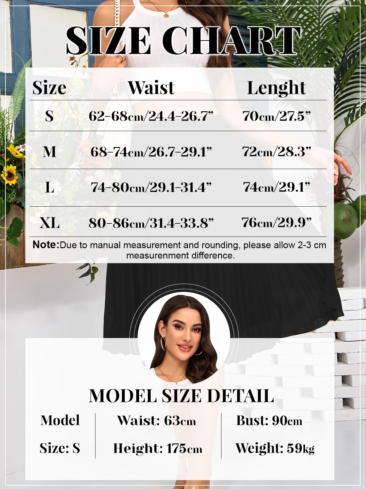 Soudittur Jupe Plissée en Chiffon Léger Femme, A Ligne Jupe Mi Longue- Fluide et Vaporeuse pour Bureau, Plage & Soirée d'Été
