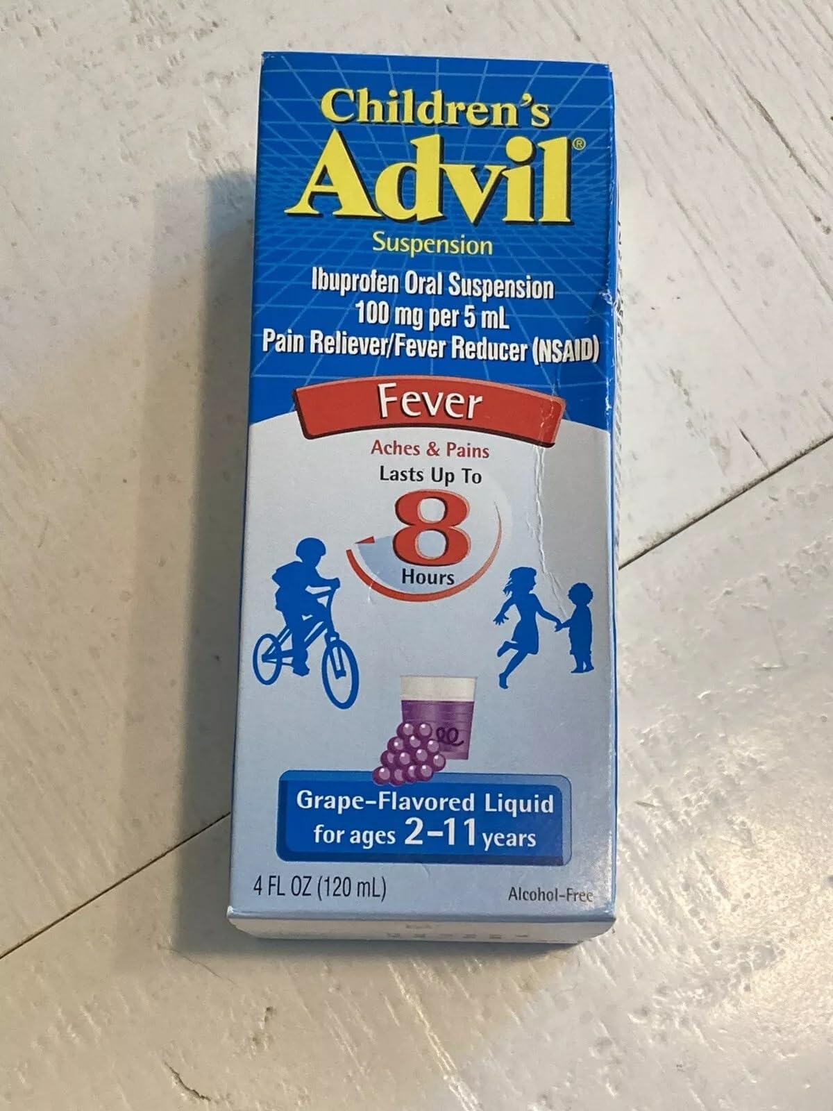 Children's Ibuprofen Pain Reliever and Fever Reducer 4 oz - (Pack of 2 - Total 8 oz) Grape Flavored Oral Suspension for Ages 2-11