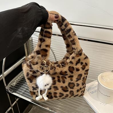Leopard Tote Bag for Women Cheetah Purse Vintage Hobo Bag Large Capacity Work Tote Bag