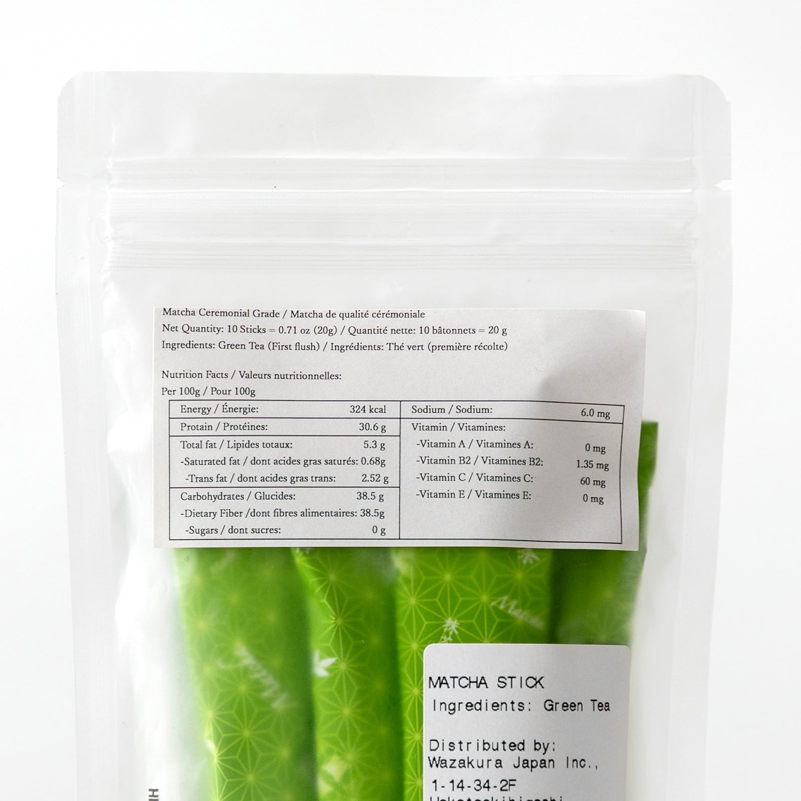 Asayu Japan Matcha Powder - Ceremonial Grade Green Tea Shizuoka Source Made in Japan Sticks - 10x2g — view 3