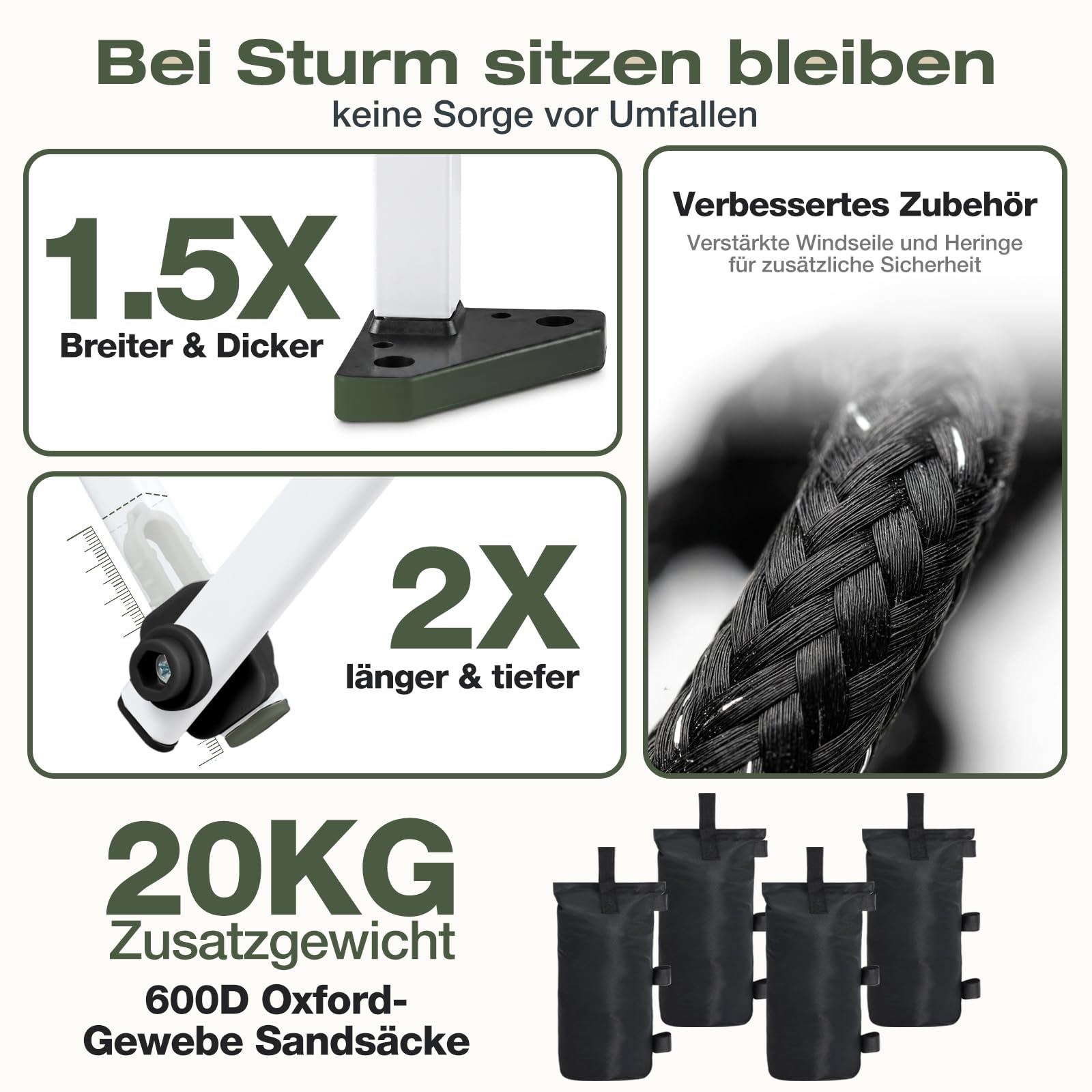 Sekey Pop Up Pavillon 3x3m Wasserdicht Stabil Winterfest mit moskitonetz, Höhenverstellbar Gartenpavillon mit 4 Seitenwänden, Faltpavillon 3x3 mit 4 Sandsäcke, (Grau-Insektenschutz)