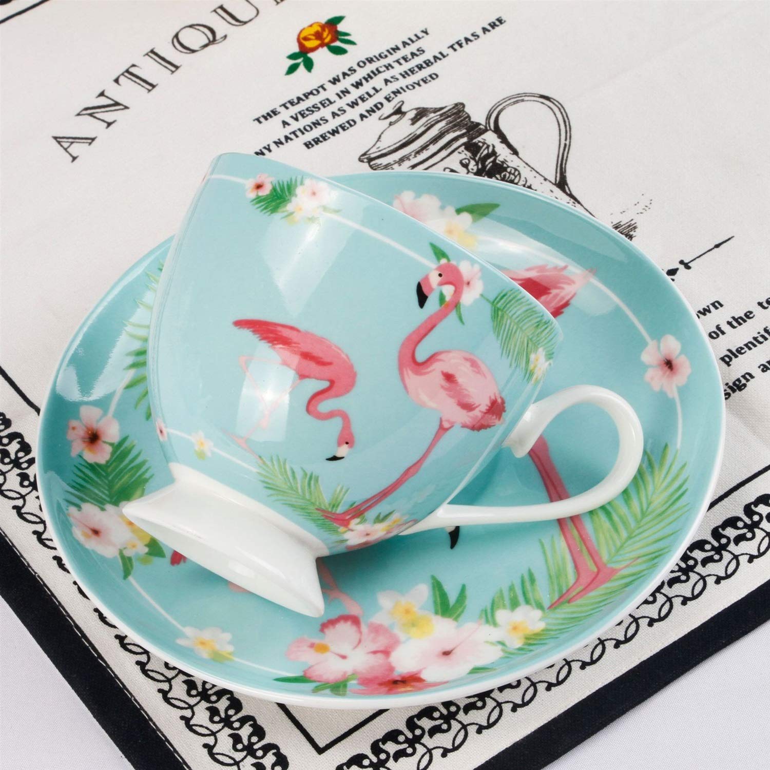 Service café en porcelaine d'os Flamingo pour instants de luxe