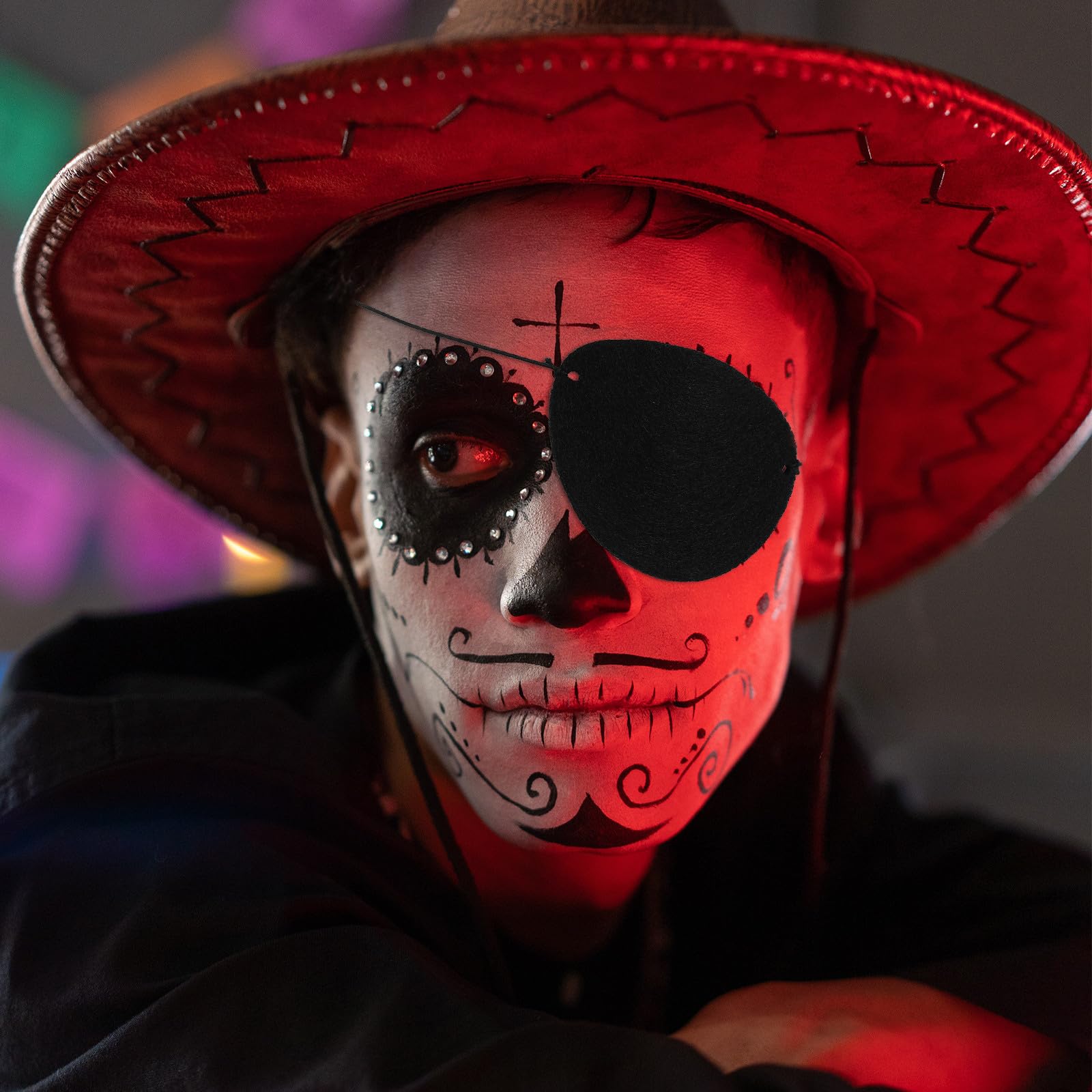 Adorainbow Schwarze Piraten Augenklappen für Halloween aus Filz 14 Stück and Party Requisite für Lustiges Kostümzubehör und Fantasievolles Verkleiden