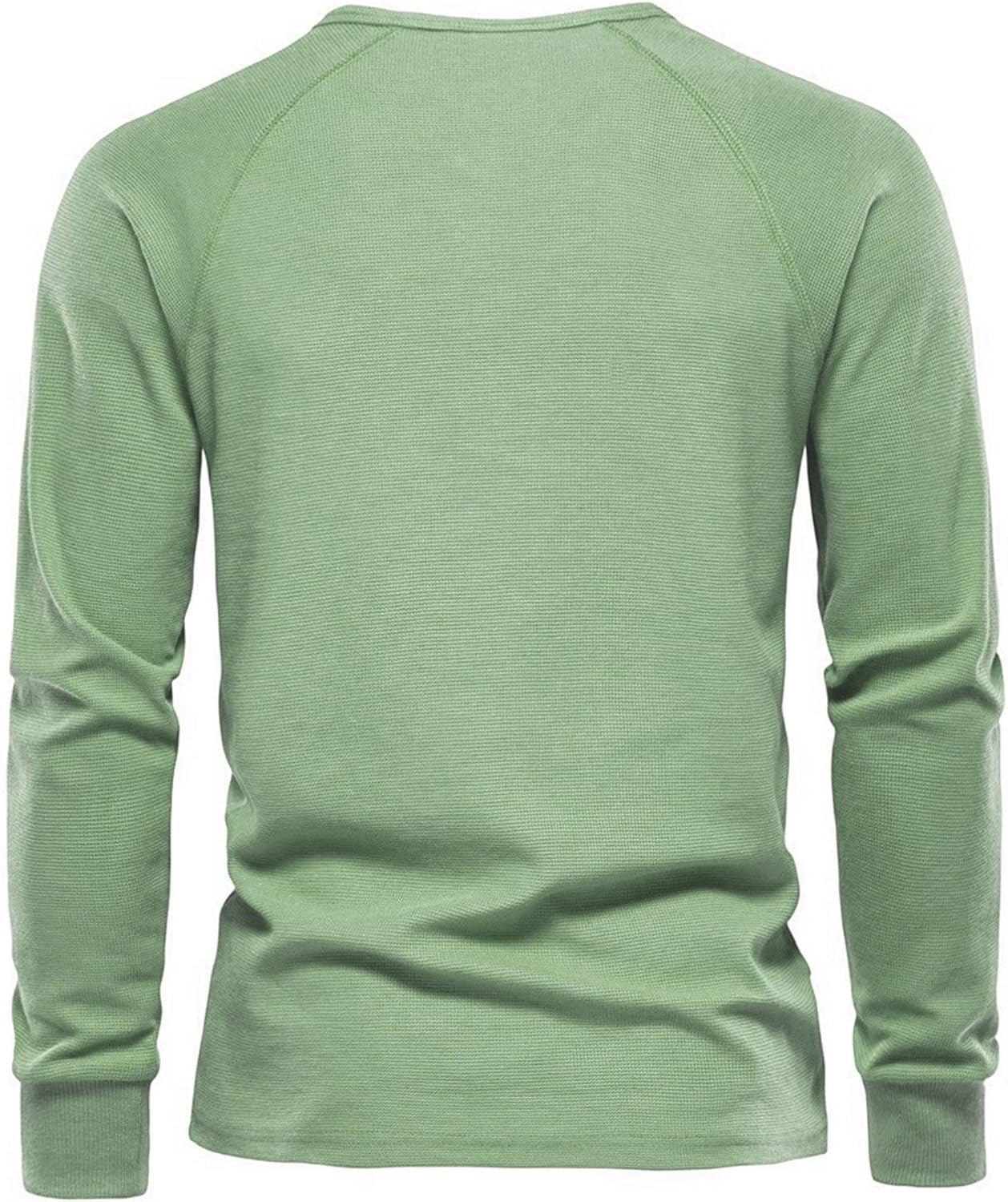 Men's Long Sleeve Ribbed Henley Shirts Stretch 3-Button Cotton T-Shirts Fashion Casual Basic Golf Tops