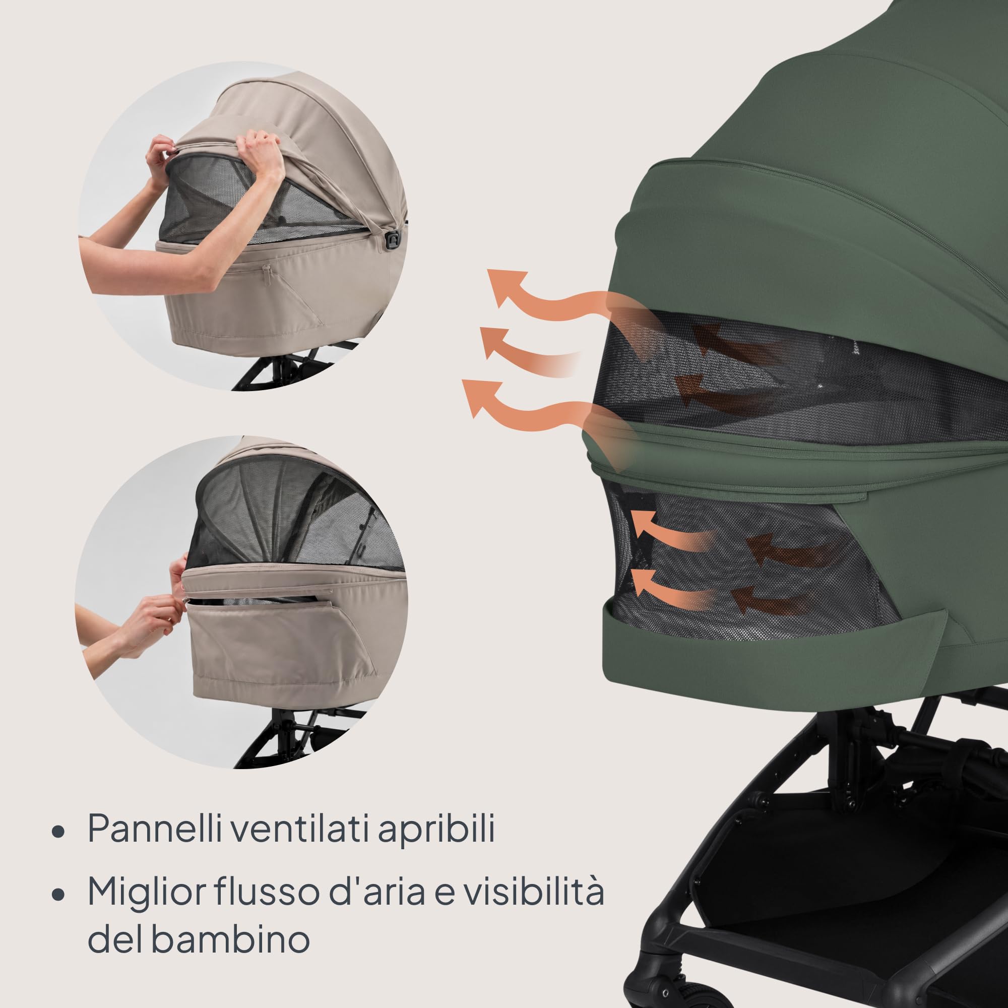 Lionelo Sia Flex Passeggino 2 in 1 (0-4 anni, 0-22 kg) Navicella Pieghevole | Ultraleggero, Compatto da Città, Chiusura con una Mano, UPF50+, Ventilazione 3D, Fibbia Magnetica, Posizione Sdraiata