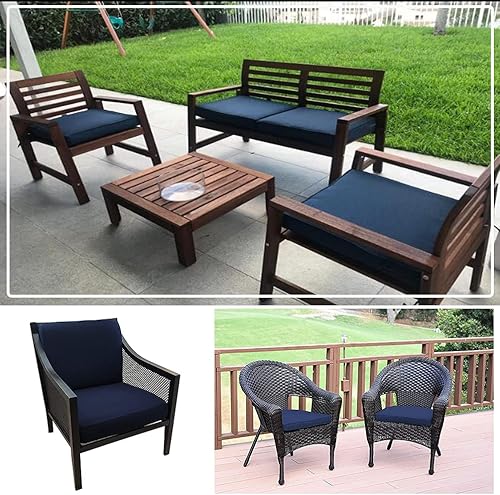 Miniatura 5 de Oslimea Fundas de cojín de patio de 25 x 25 x 5 pulgadas, fundas de repuesto para cojines de muebles de exterior, resistentes al agua, fundas de