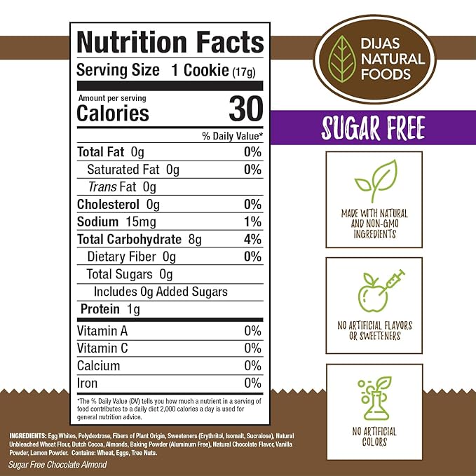DIJAS Natural Foods Biscotti Cookie Chocolate Almond 5 oz miniatura 2