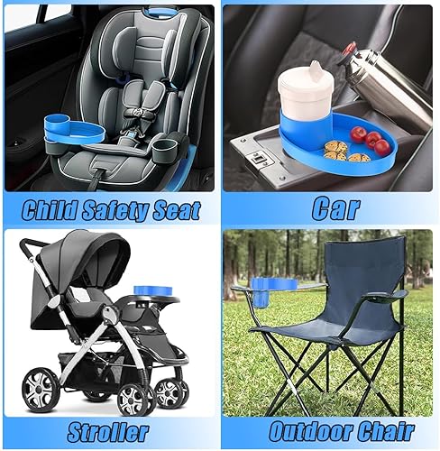 Miniatura 8 de Bandeja para asiento de automóvil expande fácilmente la bandeja para aperitivos en taza de 360 y bandeja de viaje para asiento de automóvil,