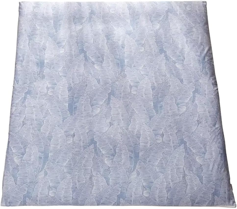 100% Washed Cotton Zippered Futon Cover for Japanese Futon Floor Mattress, Super Soft and Machine Washable, Twin, Blue Leaf