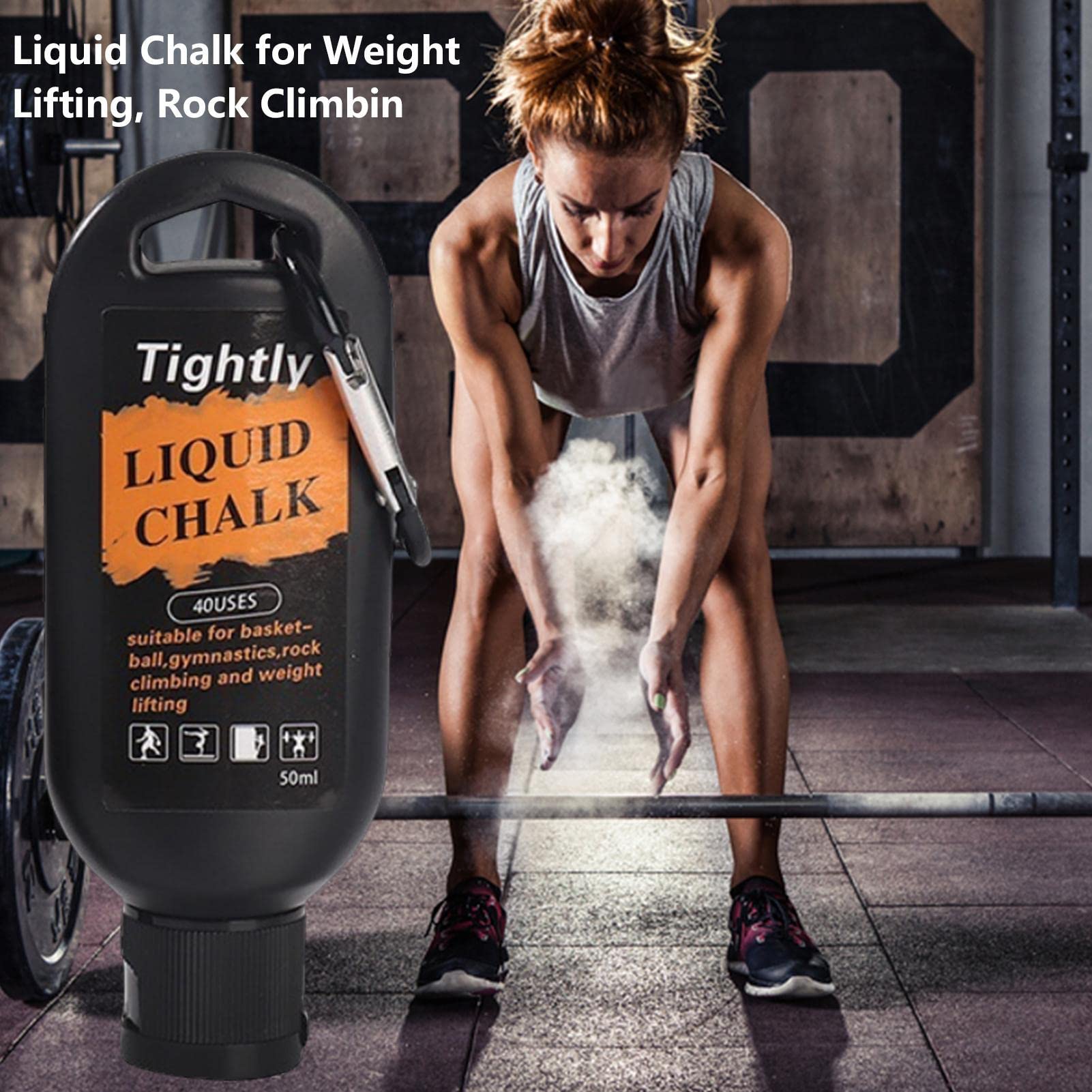Tiza líquida – magnesio líquido para gimnasio, agarre profesional para gimnasio, levantamiento pesas, escalada en roca, gimnasia, tiza levantamiento resistente al sudor Bavokon
