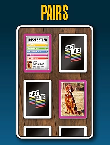Miniatura 7 de SMART CARDS - Juegos de cartas para perros  Pares, Snap, Trumps, Rummy, Happy Families (8 juegos para jugar)  Edad 5 +, 1-8 jugadores  Divertidos