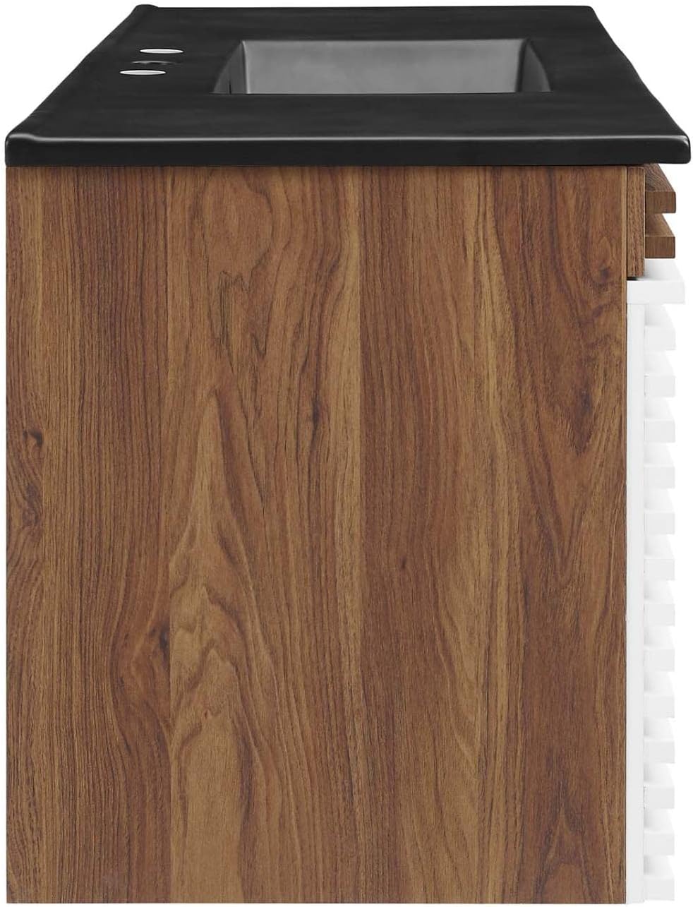 Modway Render 48" Wood Wall-Mount Bathroom Vanity - White/Walnut/Black