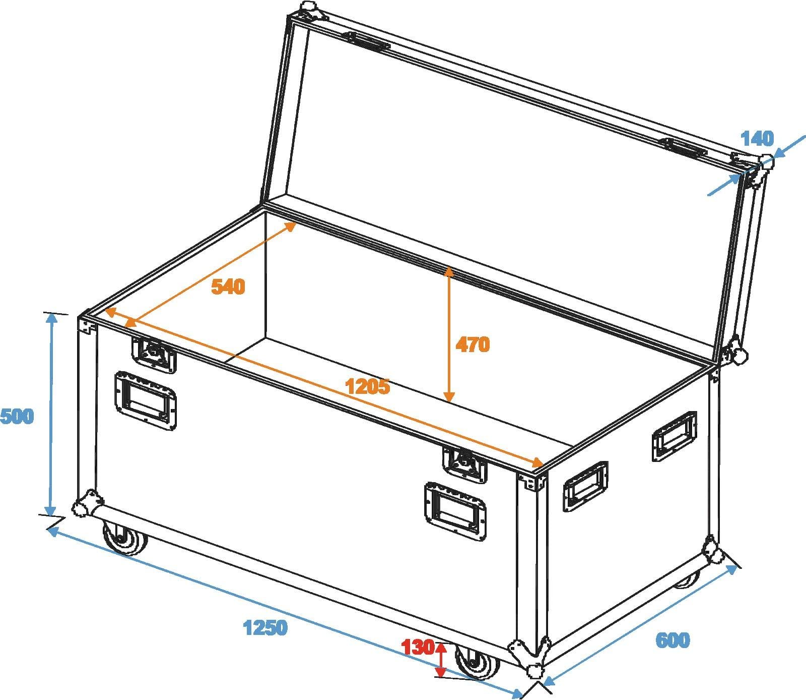 ROADINGER Universal-Tour-Case 120cm mit Rollen ODV-1 | Flightcase mit Rollen