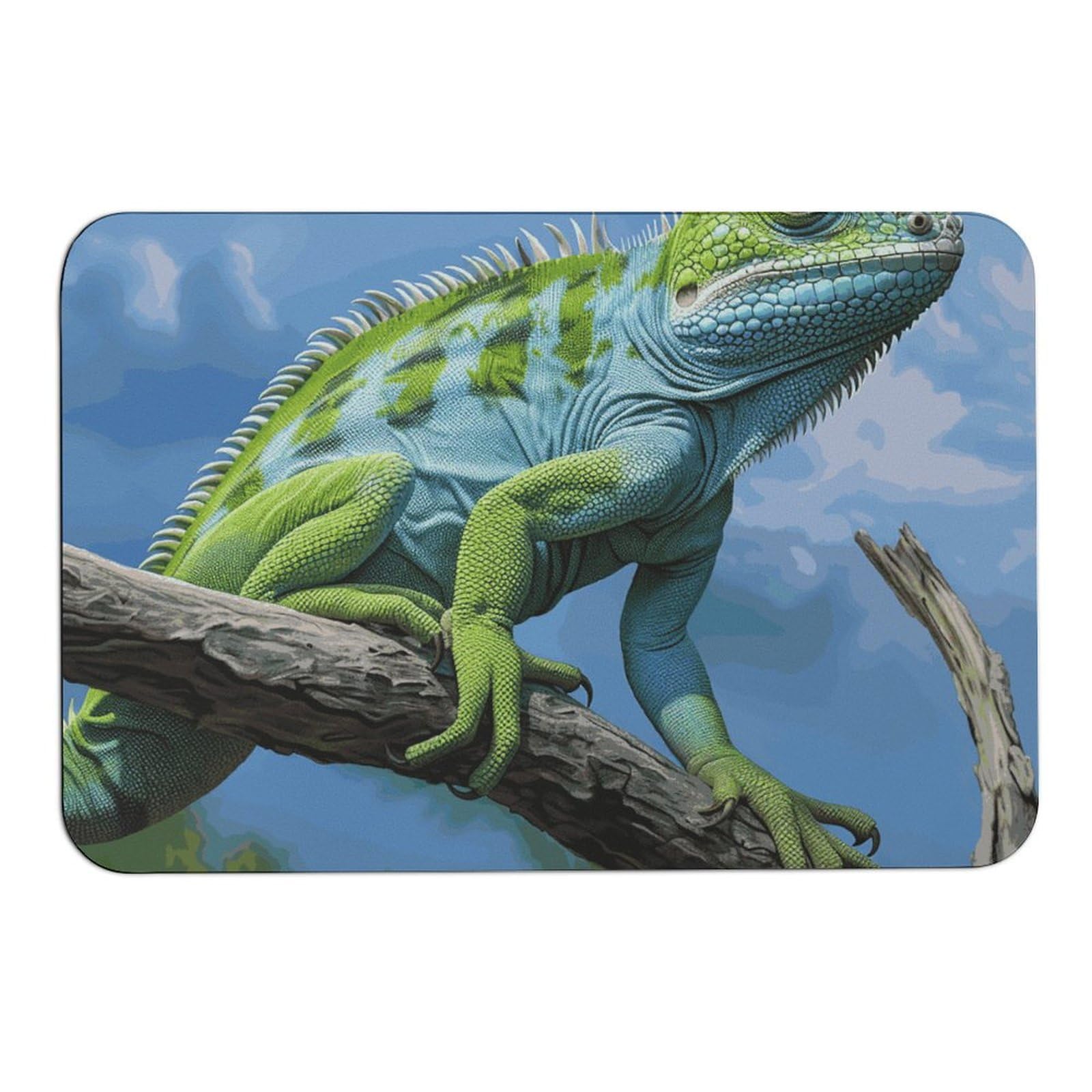 Tapis de sol lézard vert antidérapant idéal pour une entrée propre ou la terrasse
