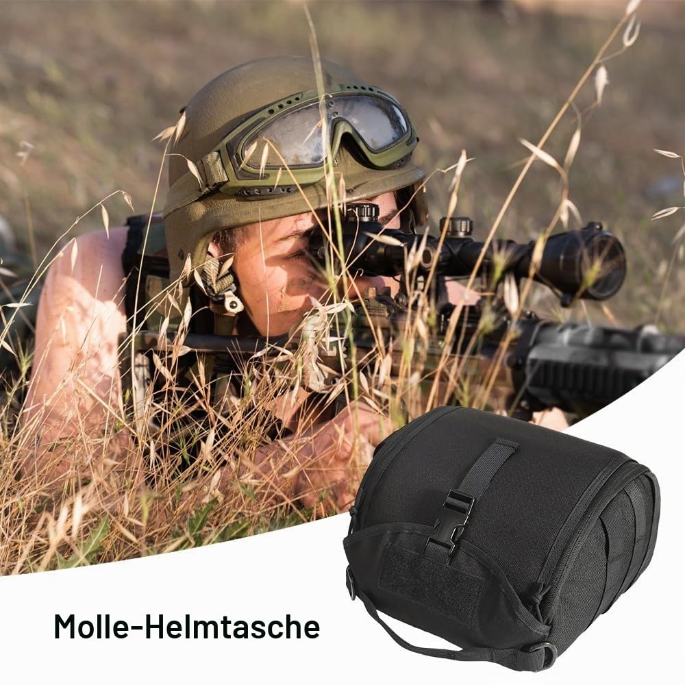 Taktische Helmtasche, Leichte Helmbeutel, Kratzfest, Helmpaket, Gepolsterte Airsoft Helm Aufbewahrungstasche, MOLLE Clamshell Helmtaschen Pack für Sport Jagd