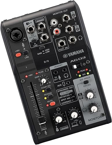 Miniatura 4 de Yamaha AG03MK2 Mezclador de bucle de transmisión en vivo negro de 6 canalesinterfaz USB con Steinberg Software Suite