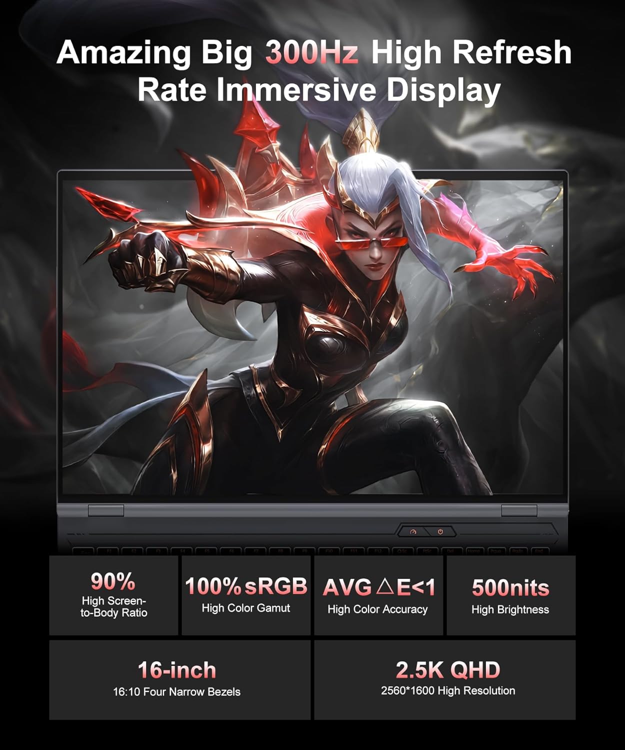 RTX 5070 Gaming Laptop, 16" WQXGA 300Hz 500nits Display, AMD Ryzen9 7845HX (12-Core, up to 5.2GHz, 64MB Cache), 32GB DDR5 RAM, 1TB Gen4 SSD(PCIe5.0 Support), Desktop-Class Notebook PC Computer