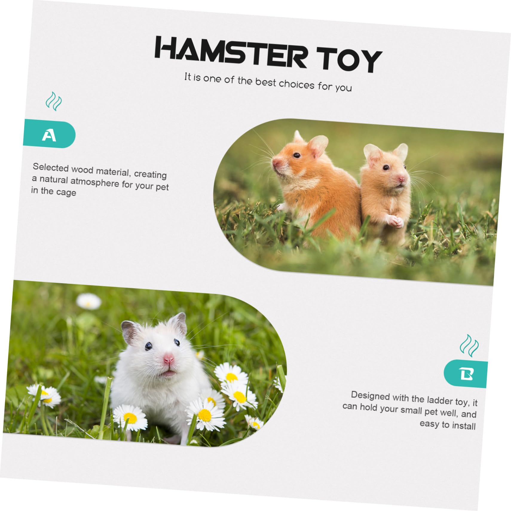 Spielzeugplattform Schraubmontage Holz mit Hamster und Meerschweinchen