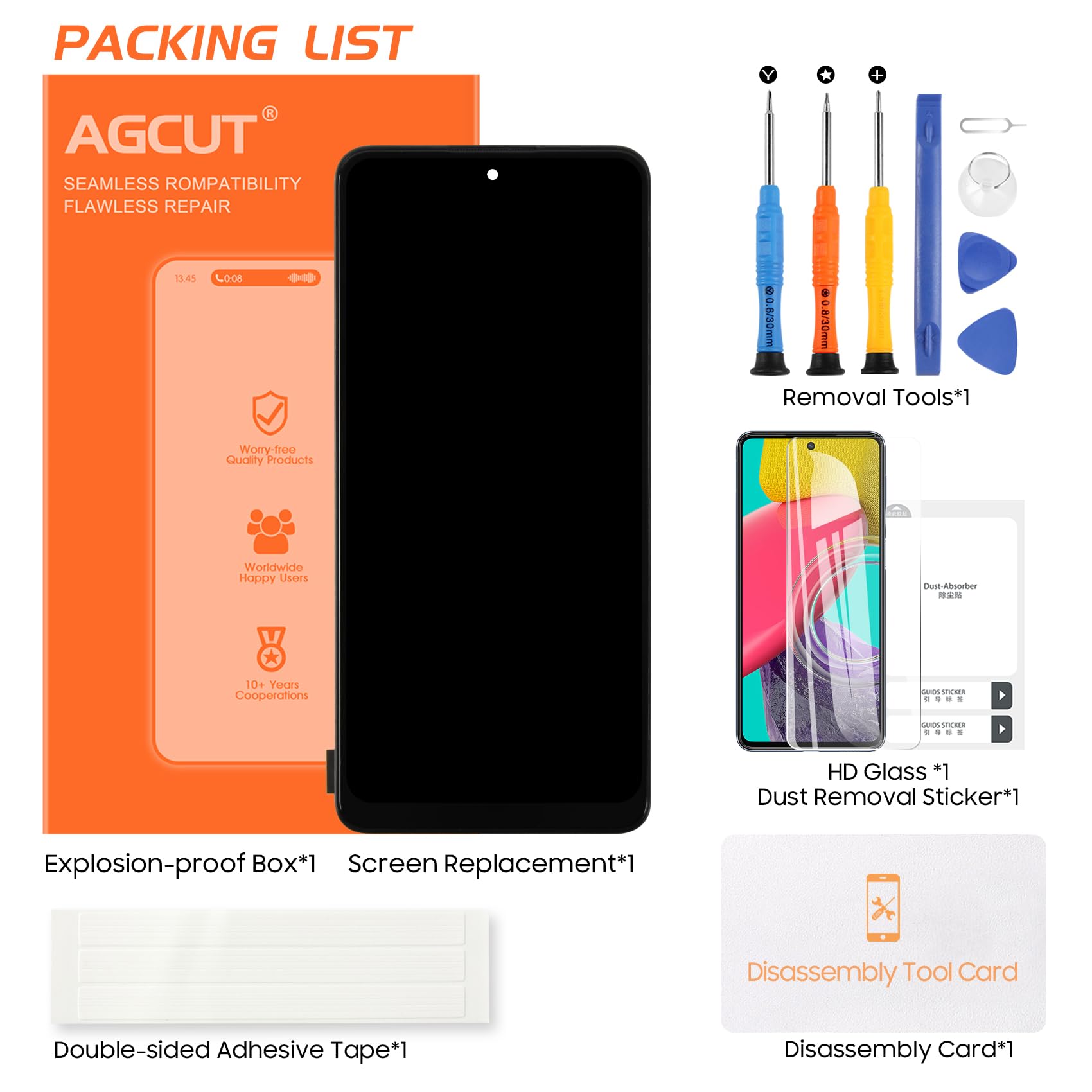 AGCUT LCD Display per Xiaomi Redmi Note 11 PRO LCD Schermo per Xiaomi Redmi Note 11 PRO 5G Display 2201116TG 21091116I Touch Screen Digitizer Assembly con Riparazione Strumenti, Nero con Telaio