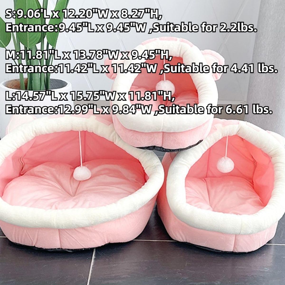 Rabbit Bed Warm Guinea Pig Hideout Cave Bed Bunny Tent House Cozy Foldable Winter Nest Cute Washable Small Animal Cage for Cats Ferret Dwarf Rabbits Chinchilla Other Animals (Grey,Small)