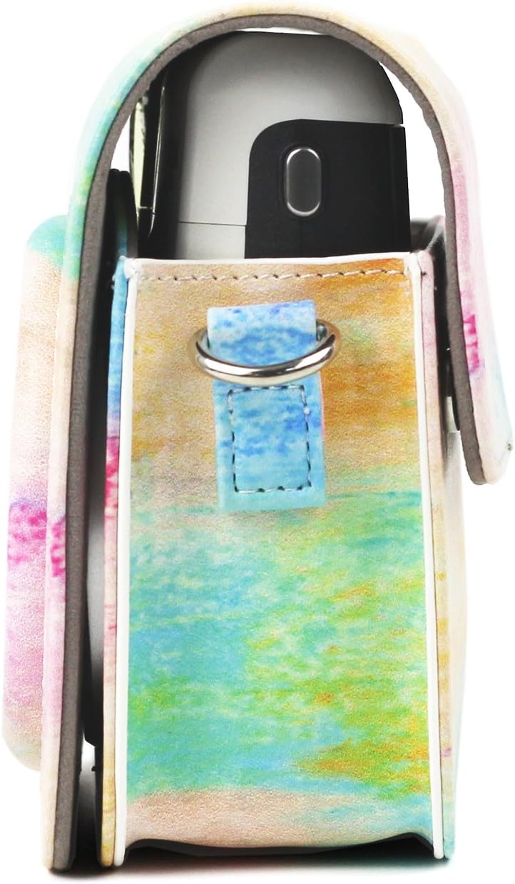 CAIUL Compatible Mini 70 Camera Case Bag with Soft PU Leather Material for Fujifilm Mini 70 Camera - Rainbow Mist