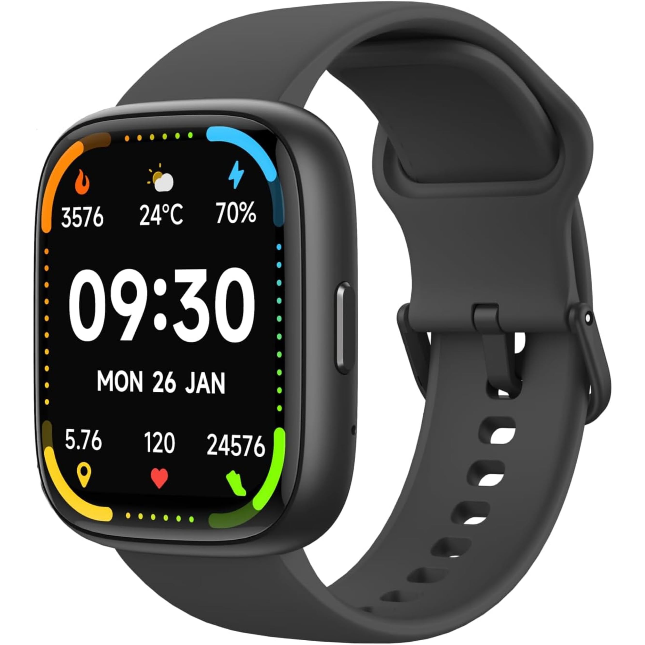Montre Connectée Smartwatch Alexa Intégré 1,83" HD IP68 Étanche 100+ Modes Sportifs Fréquence Cardiaque Noir