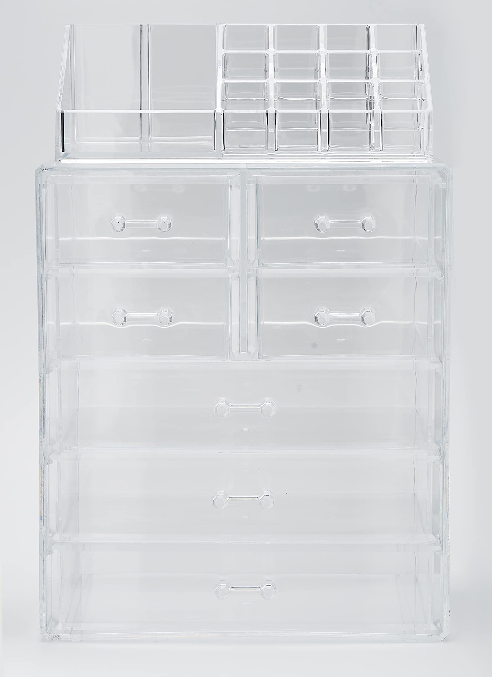 InnovaGoods® Organisateur de maquillage Bioy, maquillage bien rangé et à portée de main, avec 12 compartiments différents, design en bois et pieds antidérapants, idéal pour les personnes qui se maquil