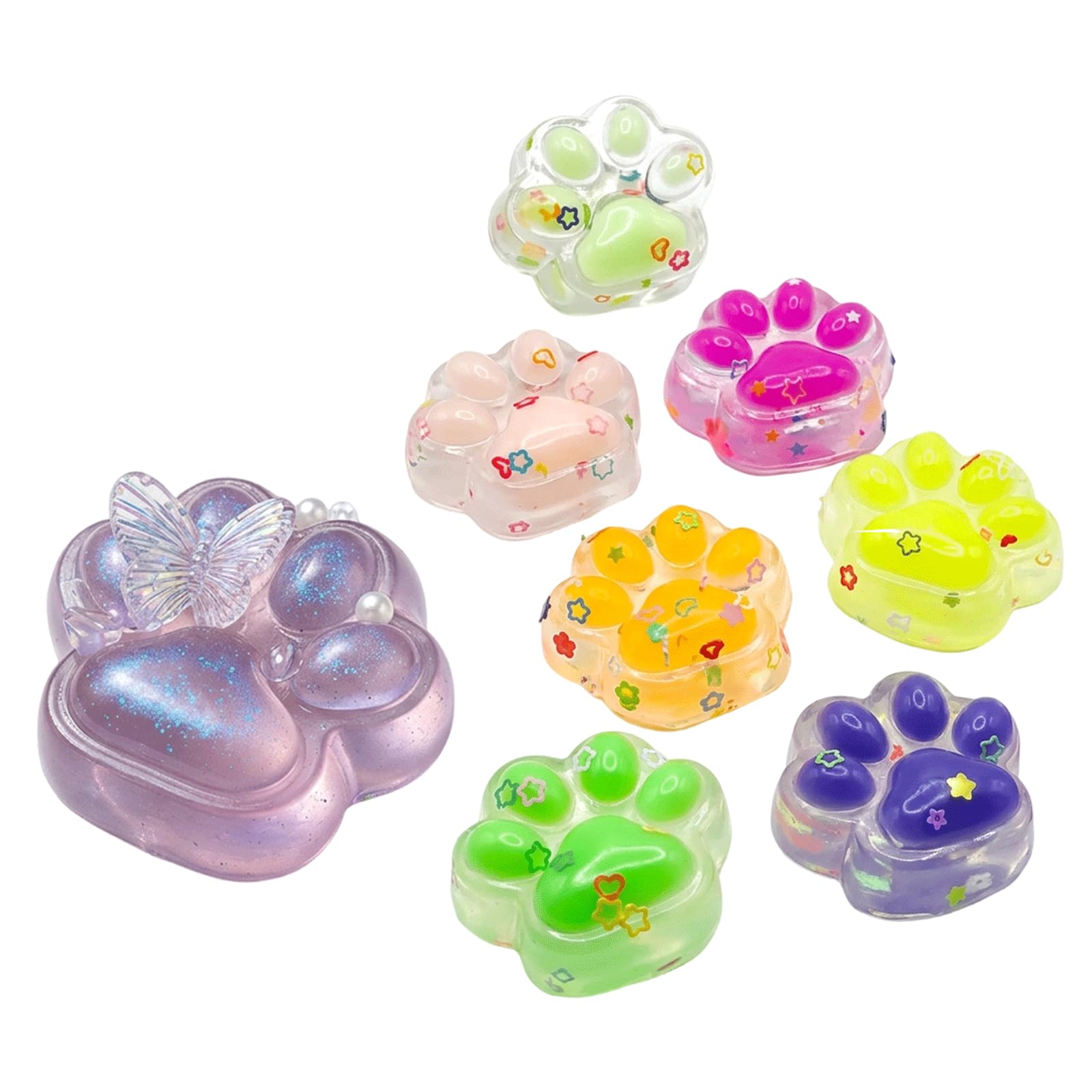 8 PCS Cat Paw Squishy, Paw Squishy, Cute Decorative Ornaments for Classroom, Office Desk and Home, Exquisite Taba Squishy and Cat Paw Decor Accessories
