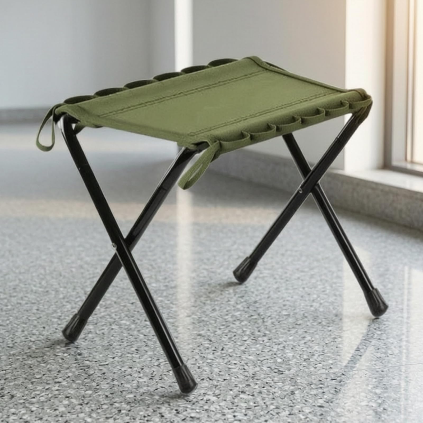 Sgabello Pieghevole Salvaspazio, Verde Militare